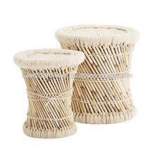 Bamboo Round Set of 2 Stools